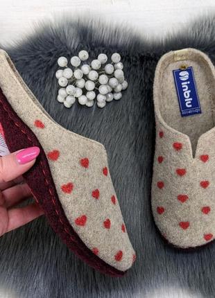 Тапочки женские комнатные фетровые для ламината inblu песочные 4228