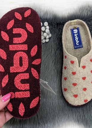 Тапочки женские комнатные фетровые для ламината inblu песочные 4228