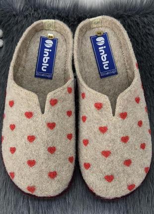 Тапочки женские комнатные фетровые для ламината inblu песочные 4228