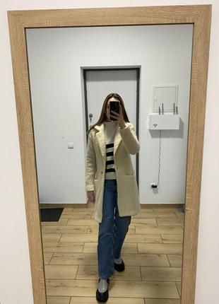 Пальто-жакет в стиле teddy от mango из натуральной шерсти