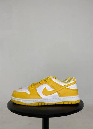 Мужские кроссовки nike sb dunk low pro white/yellow2 фото