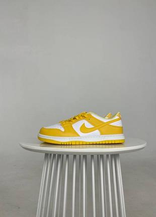 Мужские кроссовки nike sb dunk low pro white/yellow4 фото