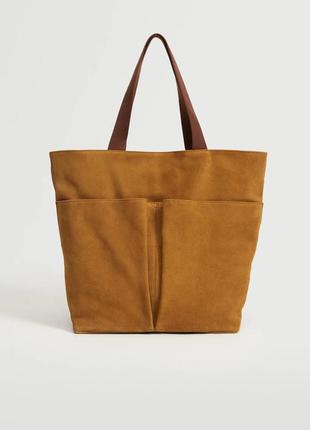 Вместительная сумка mango man из замши !