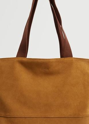 Вместительная сумка mango man из замши !