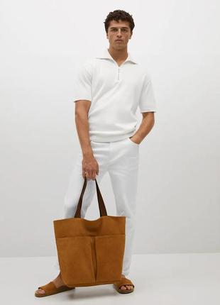 Вместительная сумка mango man из замши !