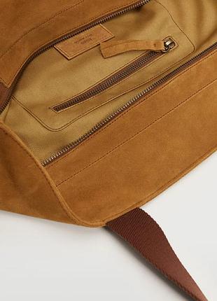 Вместительная сумка mango man из замши !