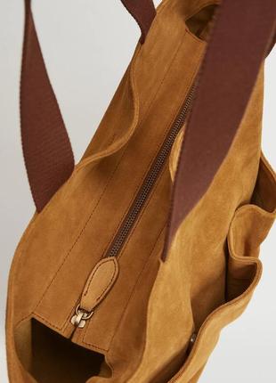 Вместительная сумка mango man из замши !