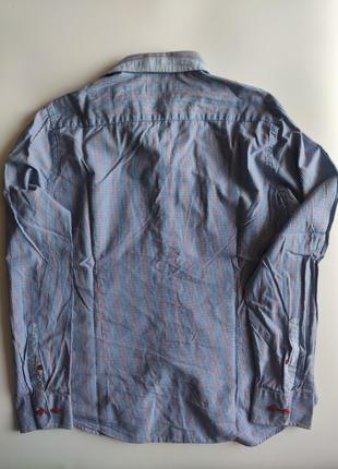 Рубашка riley slim fit, голубая в клетку , р. xl3 фото