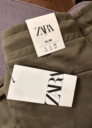 Штани камуфляж zara зелені захисні камуфляжні джогери4 фото