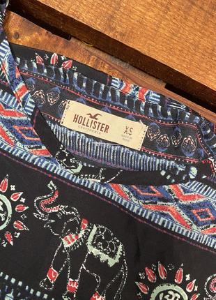 Жіноча смугаста майка з принтом hollister (холлістер хс-срр ідеал оригінал різнокольорова)4 фото