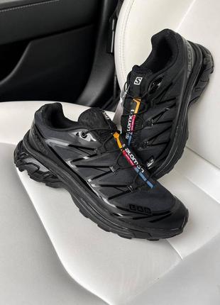 Salomon xt-6 adv black – это стильные и высокопроходные беговые кроссовки в черном цвете.