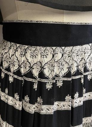 Англия винтажная черного цвета пышная длинная юбка юбка макси из вискозы абстракция готическая готический стиль8 фото