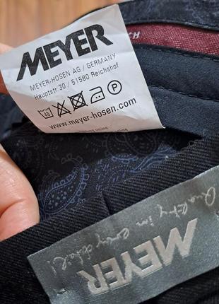 Люкс бренд meyer шерстяные мужские теплые штаны черные брюки шерсть стрейч4 фото