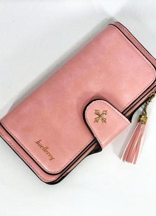 Клатч портмоне кошелек baellerry n2341, небольшой кошелек женский, кошелек девушке мини. цвет: розовый9 фото