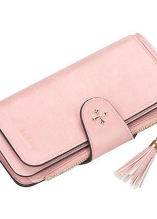 Клатч портмоне кошелек baellerry n2341, небольшой кошелек женский, кошелек девушке мини. цвет: розовый4 фото