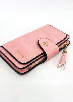 Клатч портмоне кошелек baellerry n2341, небольшой кошелек женский, кошелек девушке мини. цвет: розовый8 фото