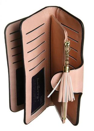 Клатч портмоне кошелек baellerry n2341, небольшой кошелек женский, кошелек девушке мини. цвет: розовый5 фото