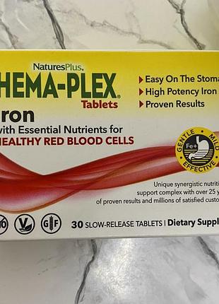 Naturesplus, hema-plex, 30 таблеток с медленным высвобождением