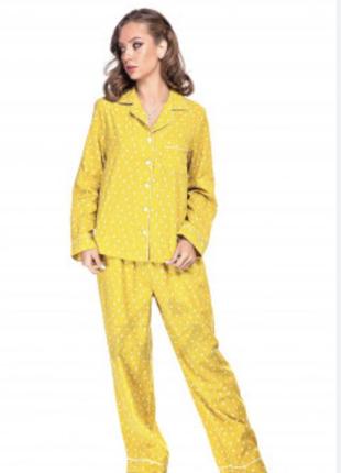 Гарна піжама котон жовта в принт 12 л1 фото