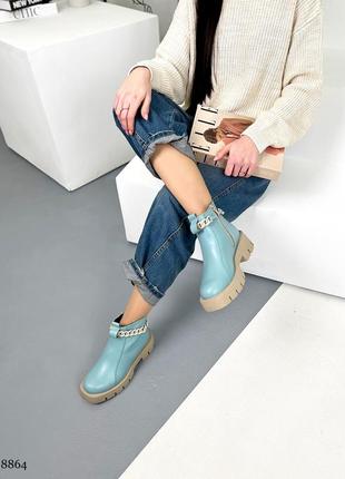 Супер стильные женские деми ботинки с цепочкой в наличии и под отшив 💛💙🏆4 фото