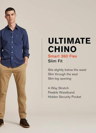 Чинос, штани dockers men's slim fit ultimate chino with smart 360 flex4 фото