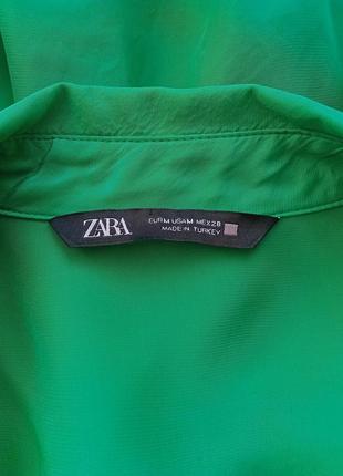 Сатиновая рубашка зелёного цвета, вискозная рубашка на пуговицах, свободная рубашка, рубашка оверсайз8 фото