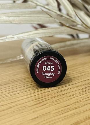 Оригинал revlon super lustrous lipstick помада для губ 045 naughty plum3 фото