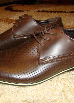 Туфли мужские oronzo (размер 40) код. 8001 с перфорацией