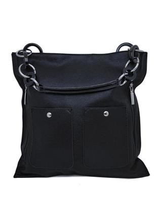 Стильна жіноча сумка чорна2 фото