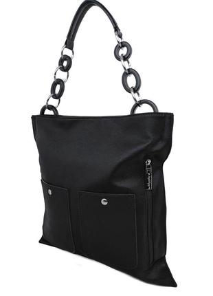 Стильная женская сумка чёрная3 фото