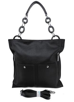 Стильна жіноча сумка чорна4 фото