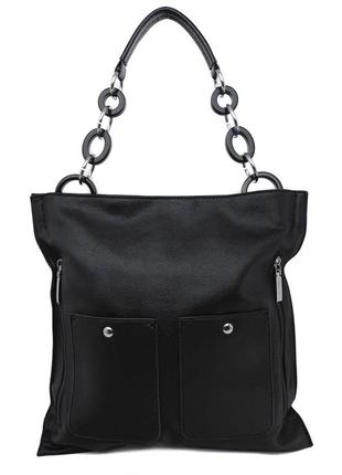 Стильна жіноча сумка чорна5 фото