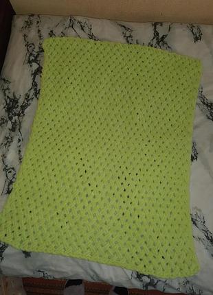 Яркий плюшевый вязаный плед 90х802 фото