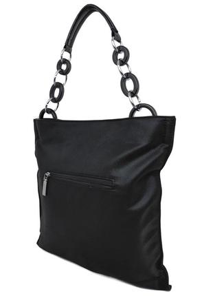 Стильна жіноча сумка чорна8 фото