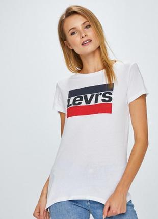 Женская оригинальная белоснежная футболка levis the perfect tee 36/s