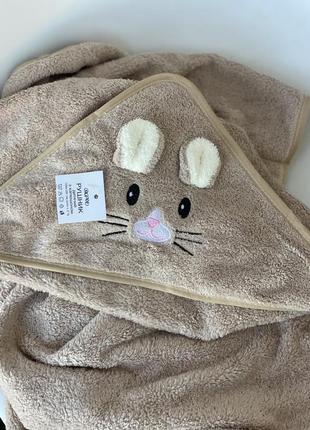 Детское полотенце с капюшоном «мышка» отличный подарок2 фото