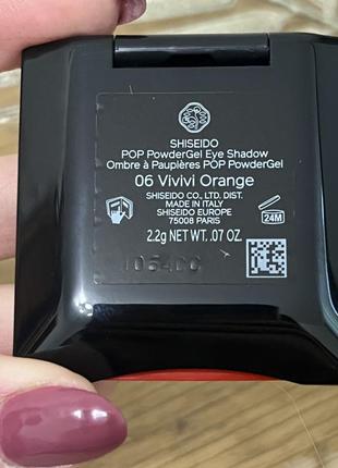 Оригінал shiseido pop eyeshadow powder gel тіні для повік 06 vivivi orange5 фото