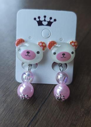 Детские клипсы для ушей серьги хороши для девочки мишки вещи девушек украшения бижутерия о...