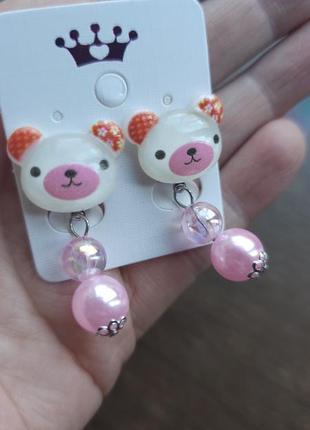 Детские клипсы для ушей серьги хороши для девочки мишки вещи девушек украшения бижутерия о...