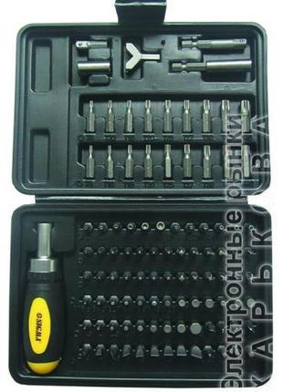 Отвертка с реверсом + биты 101шт crv