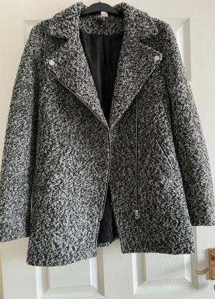 H&m eur36p полушерстяное пальто косуха