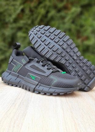 Кроссовки для спортзала reebok zig kinetica edge черные с зеленым
