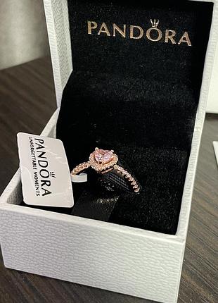 Каблочка сердце pandora орипинал, кольцо сердечко pandora