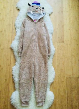 9-10 лет keanu флисовый кигуруми, пушистая пижама с ушками на капюшоне. супер - теплый, мягушки