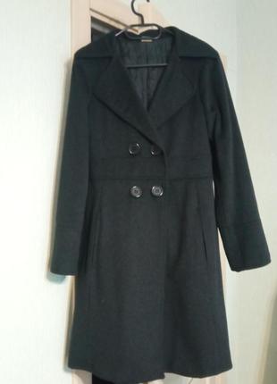 Шерстяне двобортне італійське пальто1 фото
