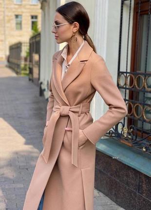 Качественное женское кашемировое пальто длинное стильное на подкладке1 фото