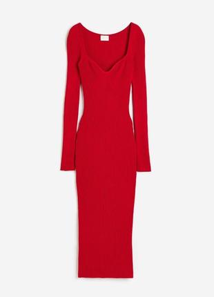 Сукня міді в рубчик h&m