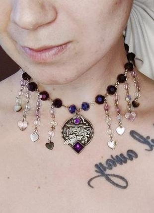 Gothic necklace witch with cat 2