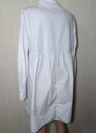 Белая хлопковая мини-платье-рубашка asos design.5 фото