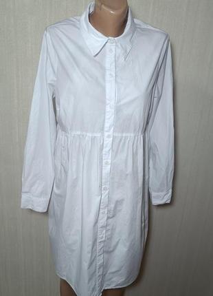 Белая хлопковая мини-платье-рубашка asos design.4 фото